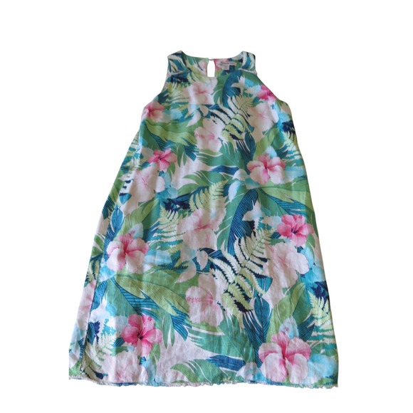 TOMMY BAHAMA Hibiscus Linen Sleeveless Dress Tropical Floral Sz S - Picture 3 of 7